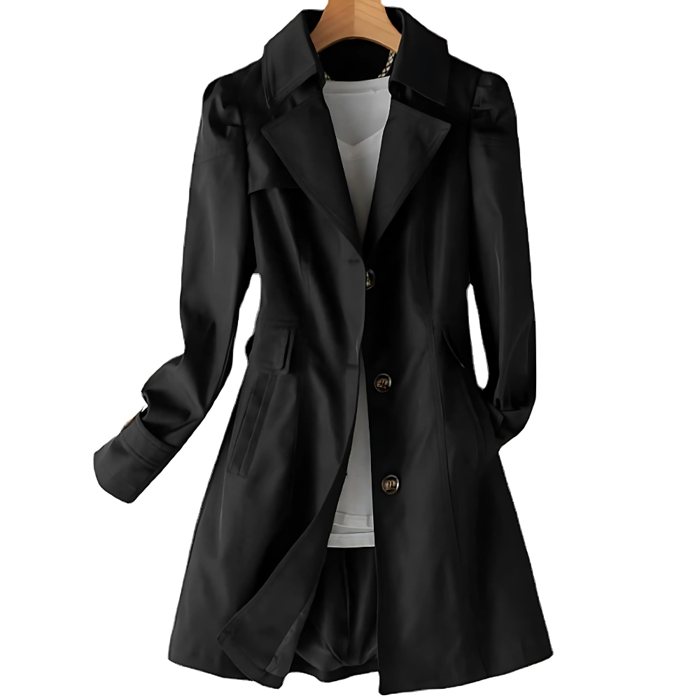 Casual dames trenchcoat, comfortabele lentejas of herfstjas met lange mouw.