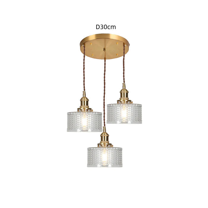 Gedetailleerde weergave van de Harrison vintage hanglamp, schitterend door het kristal.