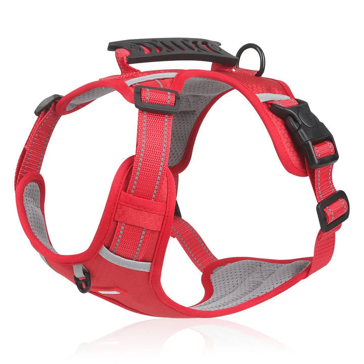 Hondenharnas dat trekken voorkomt. Ergonomisch design, comfortabel en veilig voor uw hond, perfect voor outdoor avonturen.