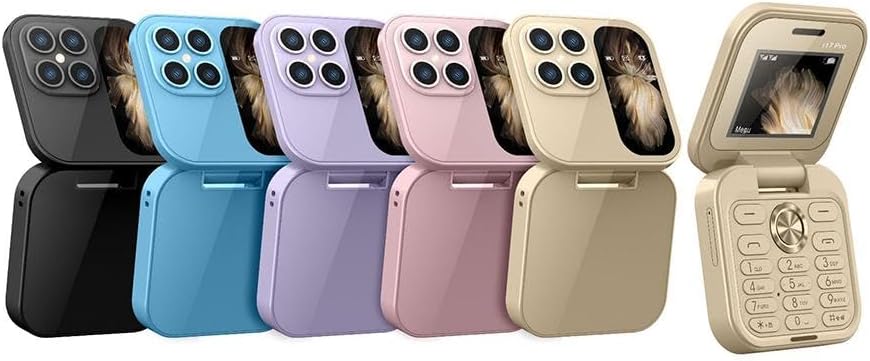 Helder display van de eenvoudige opvouwbare telefoon, met focus op bellen en berichten.