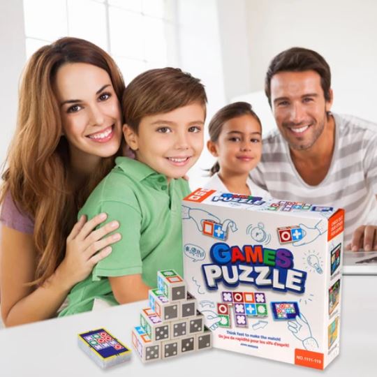 Detail van educatieve kinderpuzzel met kleurrijke patronen; een strategisch bordspel dat geheugen en ontwikkeling stimuleert.