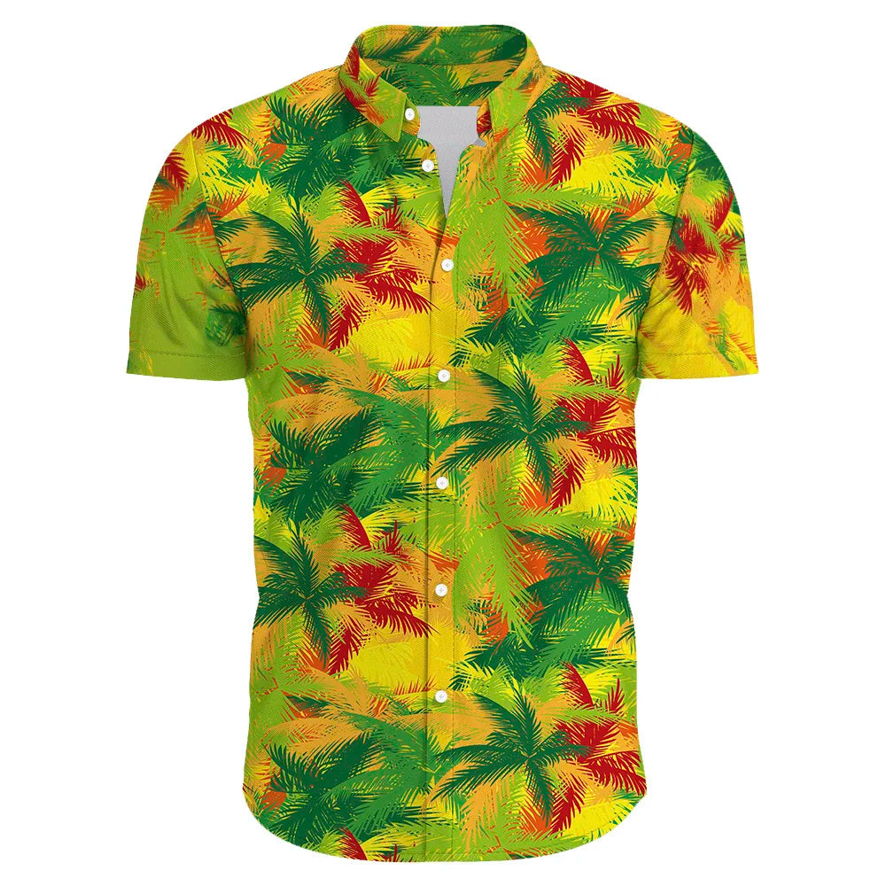 Zomers heren overhemd, oversized model, met opvallende bloemenprint voor vakantie.