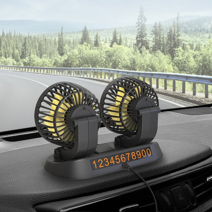 Verstelbare dubbele auto ventilator voor optimale koeling. Perfect voor aangenaam rijden in de zomerauto.