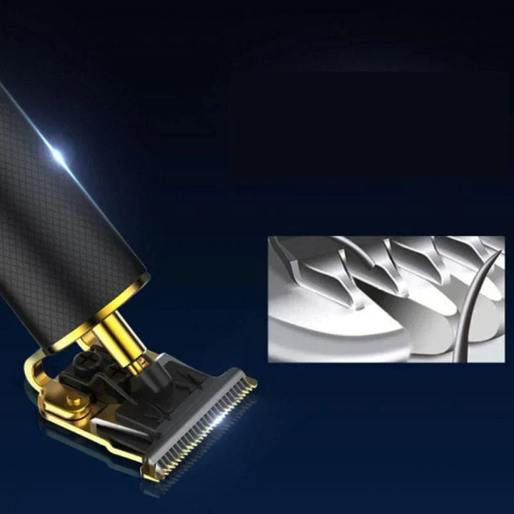 Man trimt baard met de professionele EdgeMaster tondeuse; ideaal voor precieze mannenverzorging.