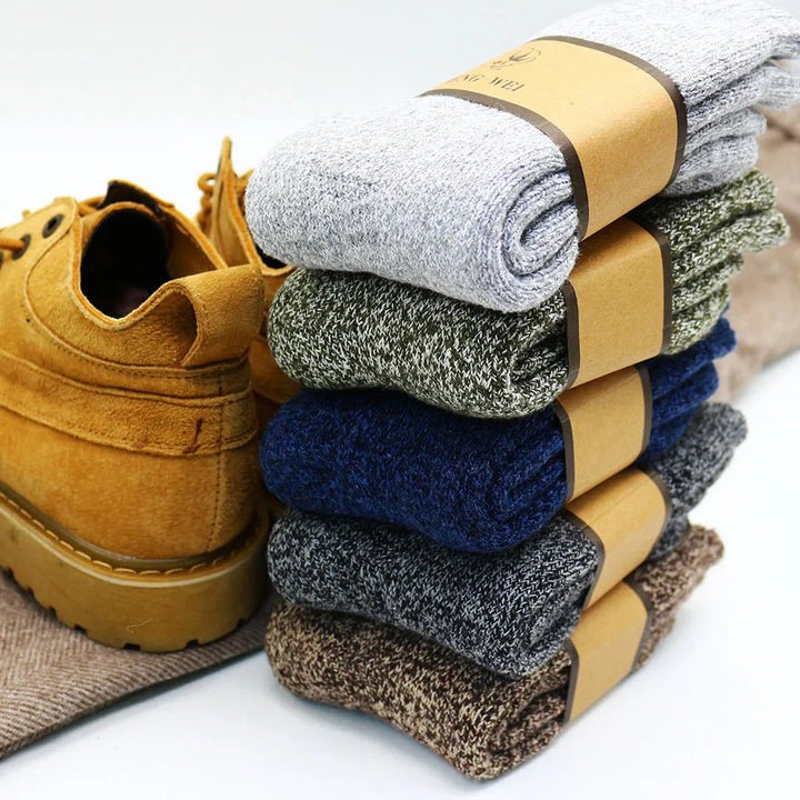 Hoogwaardige thermische stof voor comfortabele retro wintersokken (3 paar) voor volwassenen.