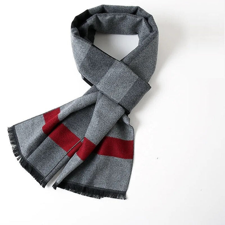 Warme heren kasjmier sjaal met ruitdessin, een luxe winter accessoire.