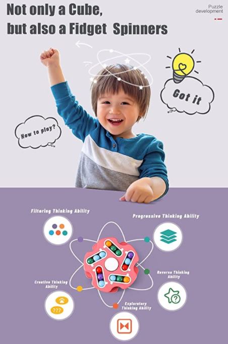 Anti-stress Magic Bean fidget spinner, ontspannend speelgoed voor hersentraining en kalmering, plastic.