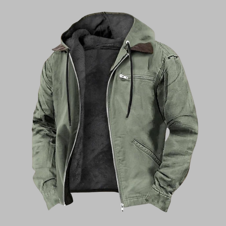 Modieuze herenjas, comfortabel en warm, ideaal als lente-, herfst- of winterjas. Hoogwaardige bovenkleding.