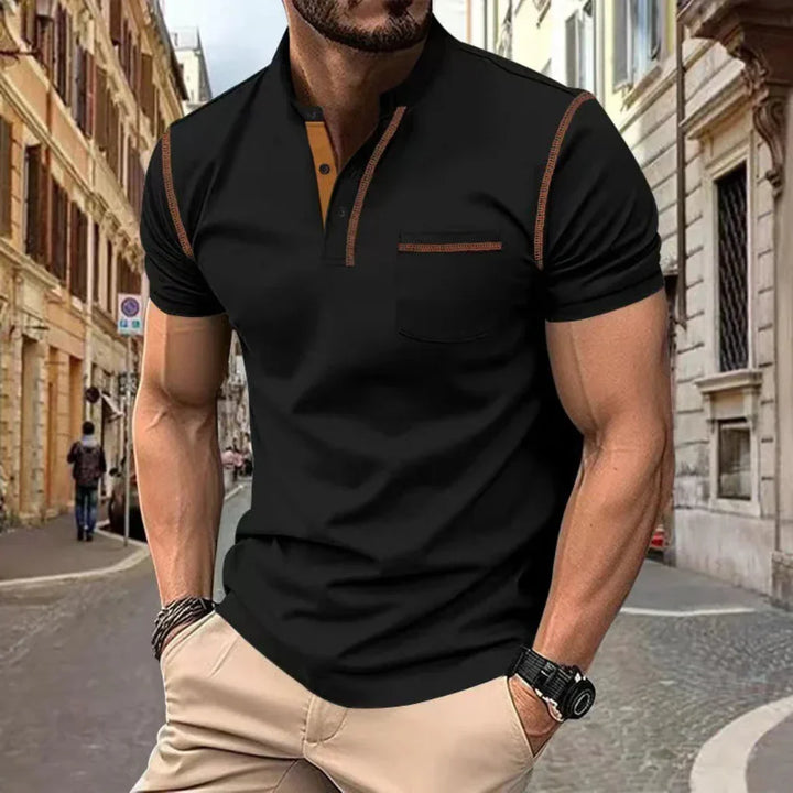 Elegant heren poloshirt met normale pasvorm. Comfortabel en veelzijdig voor dagelijkse, casual lente- en zomerkleding.