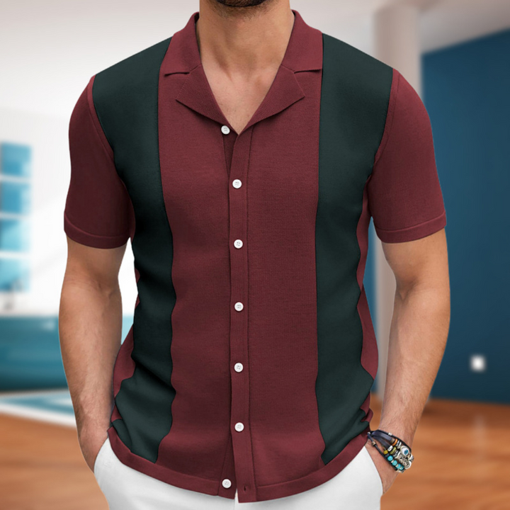 Modern heren overhemd in zwart, rood of groen, combineert moeiteloos stijl en comfort voor elke gelegenheid.