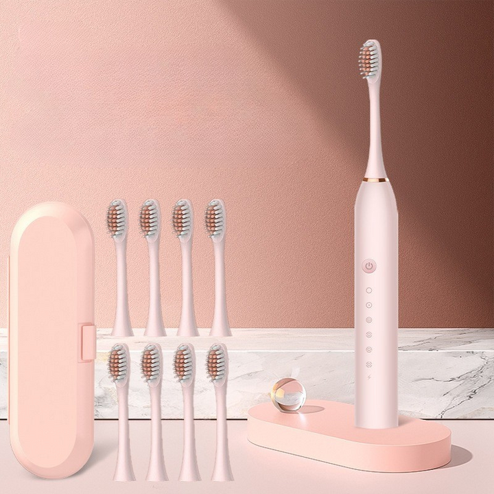 Complete oplaadbare ultrasone tandenborstel set voor volwassenen: diepe reiniging, witte tanden en mondverzorging.