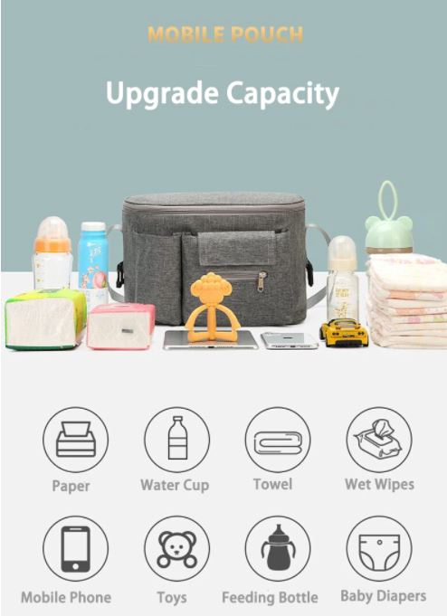 Universele buggy accessoire met verstelbare banden, stevig bevestigd aan elke kinderwagen.