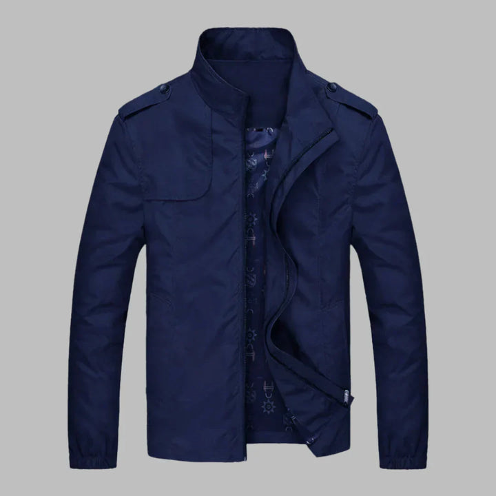 Lichtgewicht polyester heren ritsjack, comfortabel voor dagelijks gebruik en outdoor activiteiten.