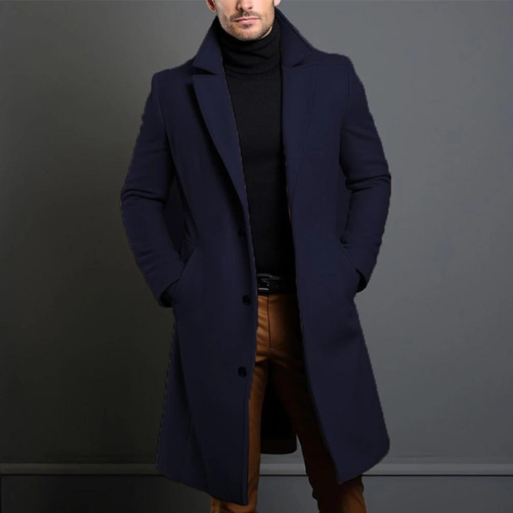 Comfortabele heren wollen jas, perfect als warme bovenkleding. Deze elegante wolmix jas is geschikt voor elke gelegenheid.