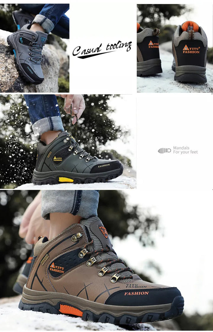 Heren waterdichte snowsneakers, veelzijdig en warm voor zowel stad als natuur.