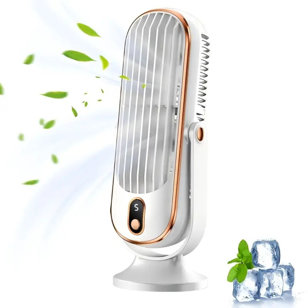 Compacte stille USB-ventilator, essentieel voor comfortabele koeling. Geschikt voor bureau, tafel, thuis of kantoor.
