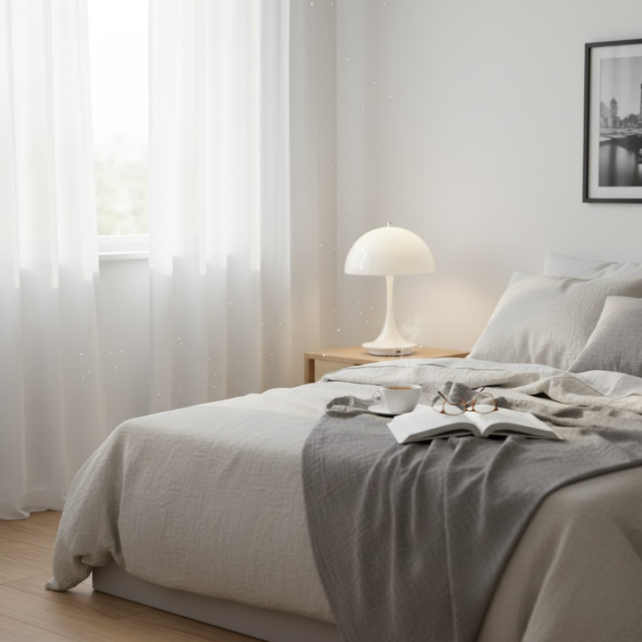 Moderne draadloze LED lamp, perfect als nachtlampje of sidetable verlichting.