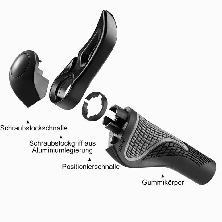 Unisex comfort fiets handvatten van siliconen en aluminium, ideaal voor e-bike, mountainbike, racefiets.