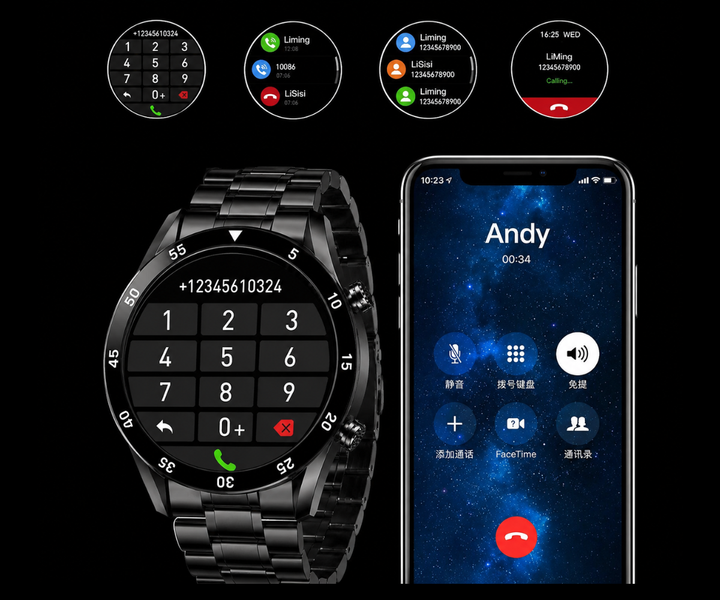Heren smartwatch toont actieve sportmodus op het kleurenscherm; een robuuste fitness tracker voor elke sport.