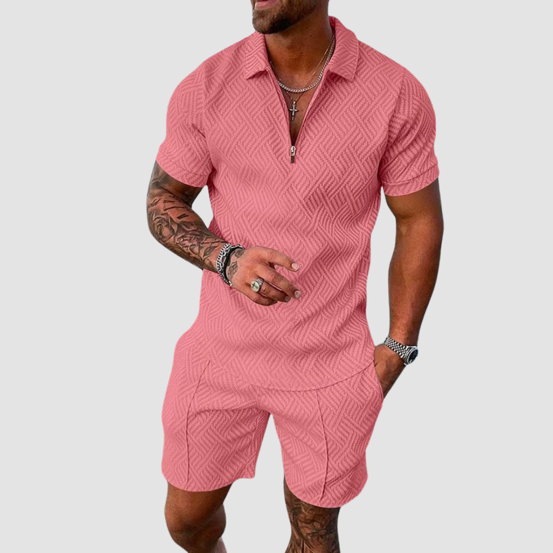 Effen, lichtgewicht heren zomerset van Hoymans. Ademend polyester voor comfortabele, veelzijdige casual zomerkleding.