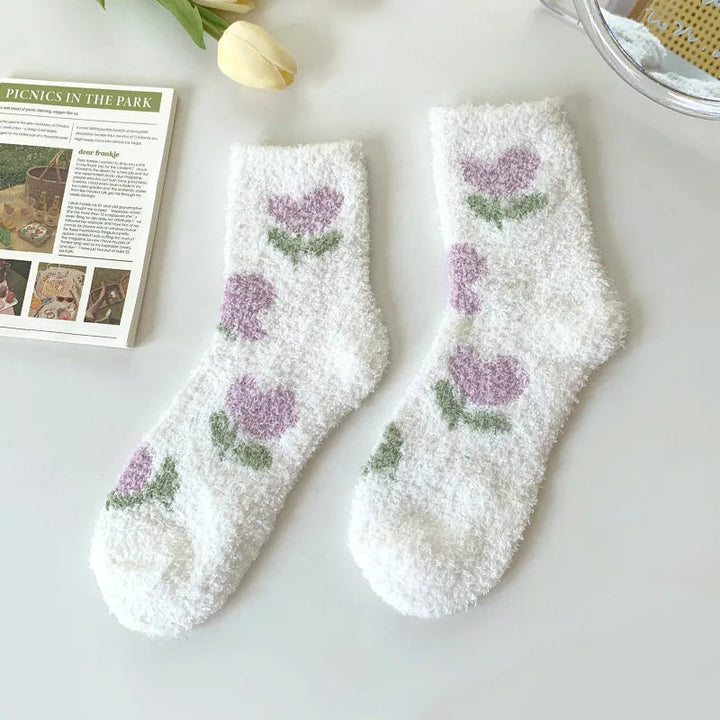 Heerlijk zachte dames comfort sokken, ideaal als huissokken. Één maat, warme en vrolijke print.