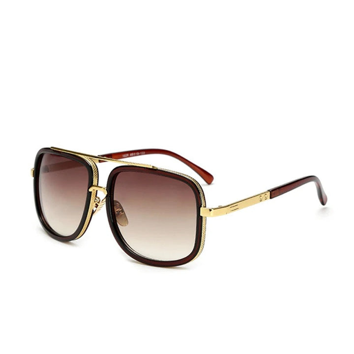 Metalen retro zonnebril met vierkante glazen, unisex mode accessoire voor elke stijl.