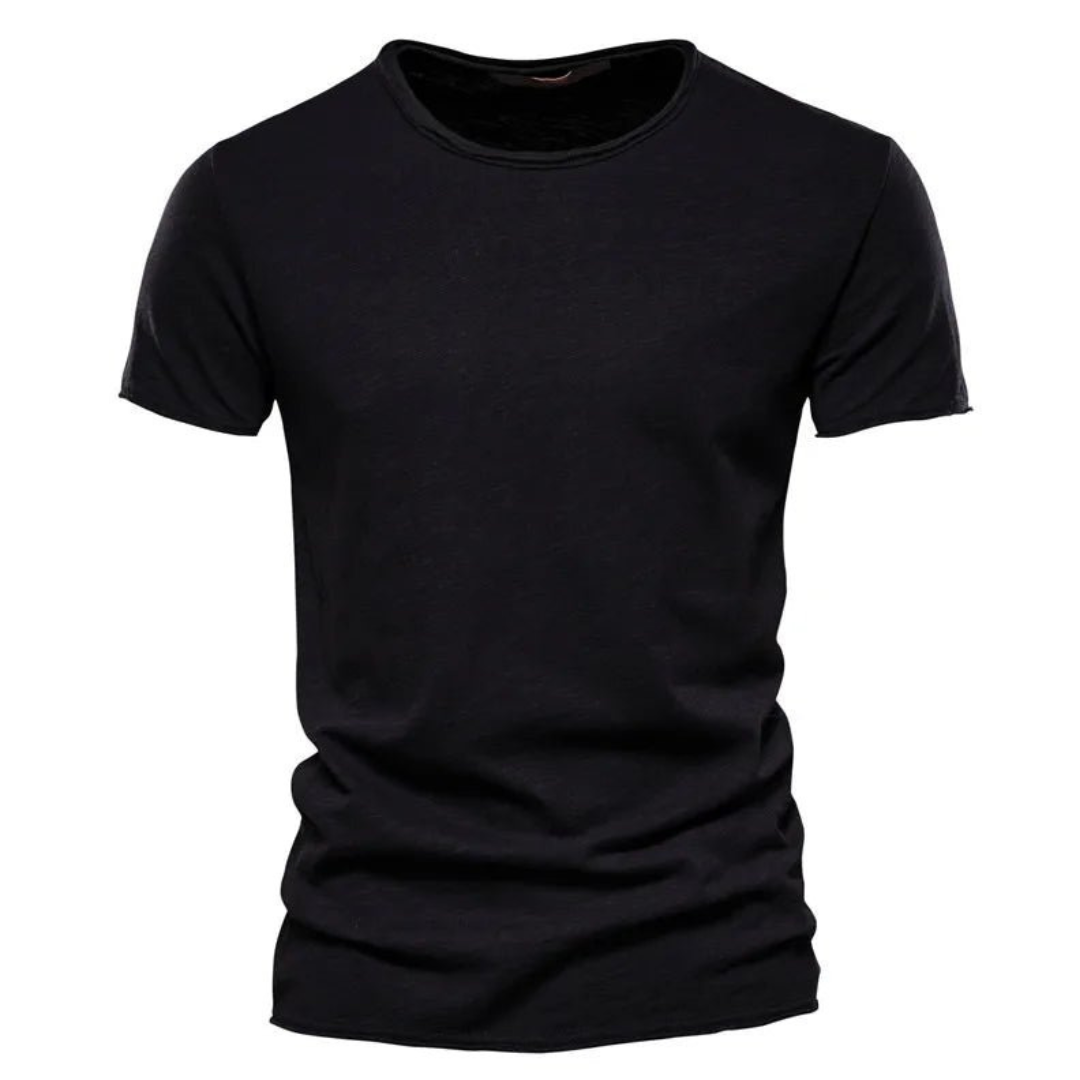 Essentieel heren basis t-shirt met ronde hals, perfect voor comfortabele en stijlvolle mannenkleding.
