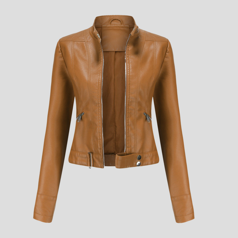 Trendy dames slim fit jas met asymmetrische rits, veelzijdig getailleerd jack, casual of elegant.