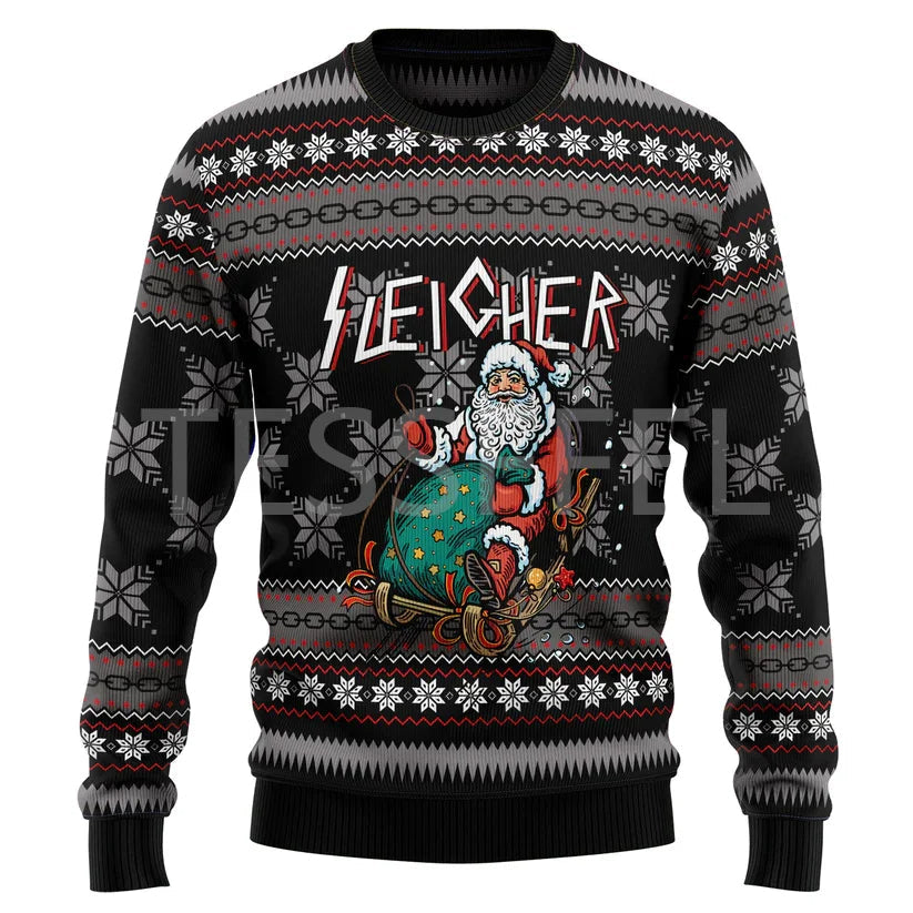 Heren vrolijke kersttrui met unieke kerstprint, ideaal voor de feestdagen. Comfortabel en warm.