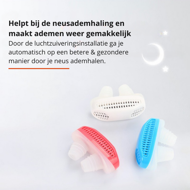 Effectief anti-snurk en luchtzuiveringsapparaat; verbetert ademhaling en gezondheid voor een diepe slaap.