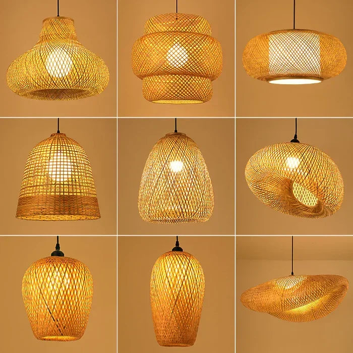 Prachtige RayaLicht handgemaakte rotan hanglamp, ideaal voor slaapkamer of eetkamer. Natuurlijk design.