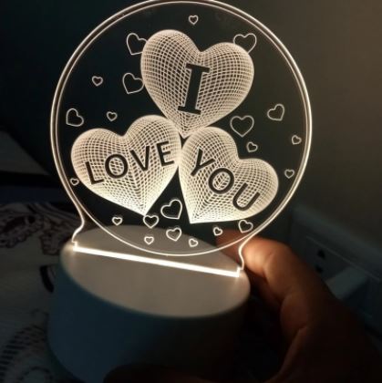 Unieke 3D nachtlamp, ideaal als decoratie of sfeervolle LED verlichting in elke woonruimte.