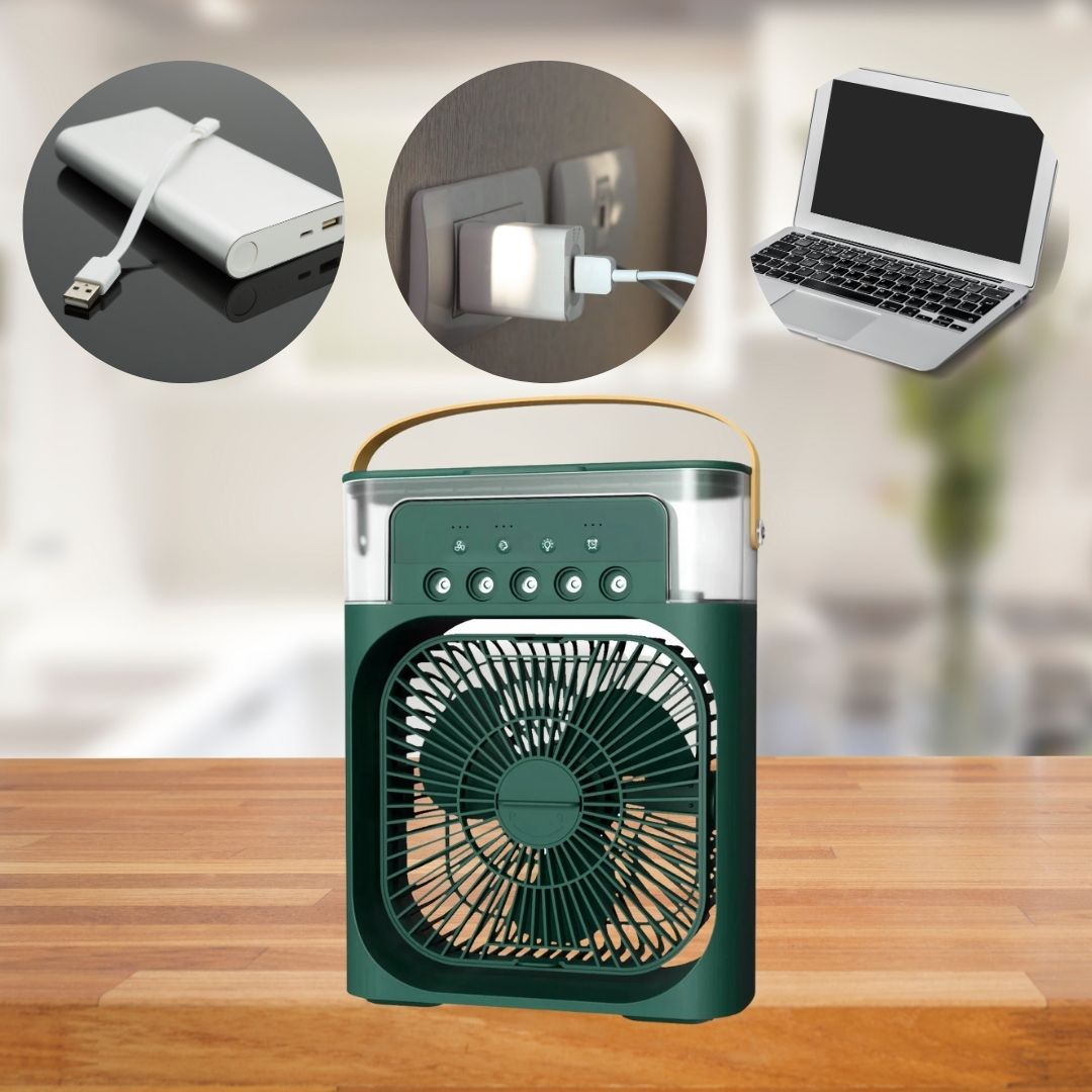 Compacte ventilator, bevochtiger en luchtreiniger met sfeervol LED-licht voor elke kamer.