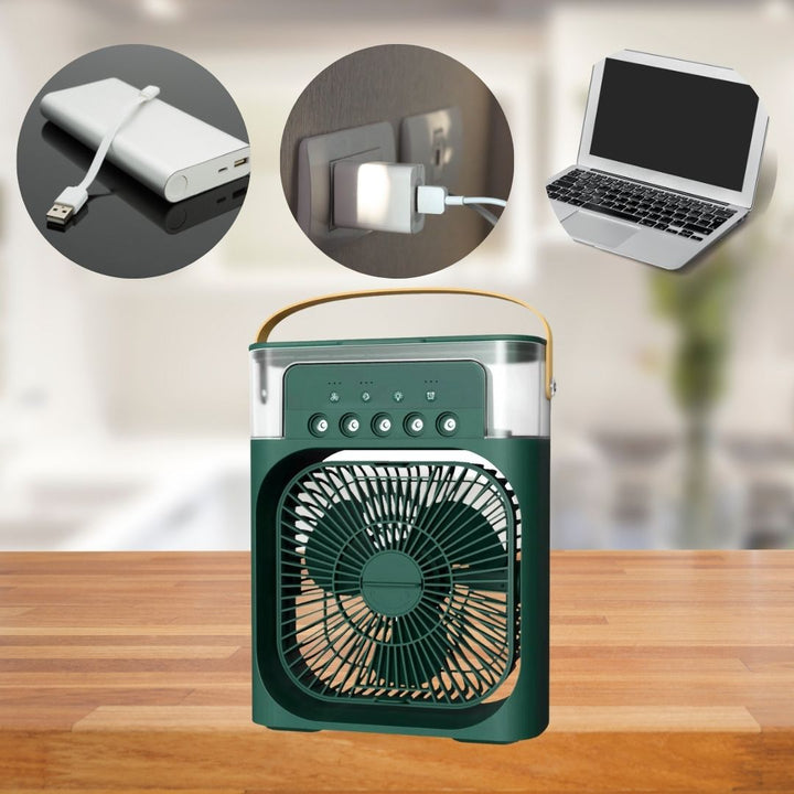 Compacte ventilator, bevochtiger en luchtreiniger met sfeervol LED-licht voor elke kamer.
