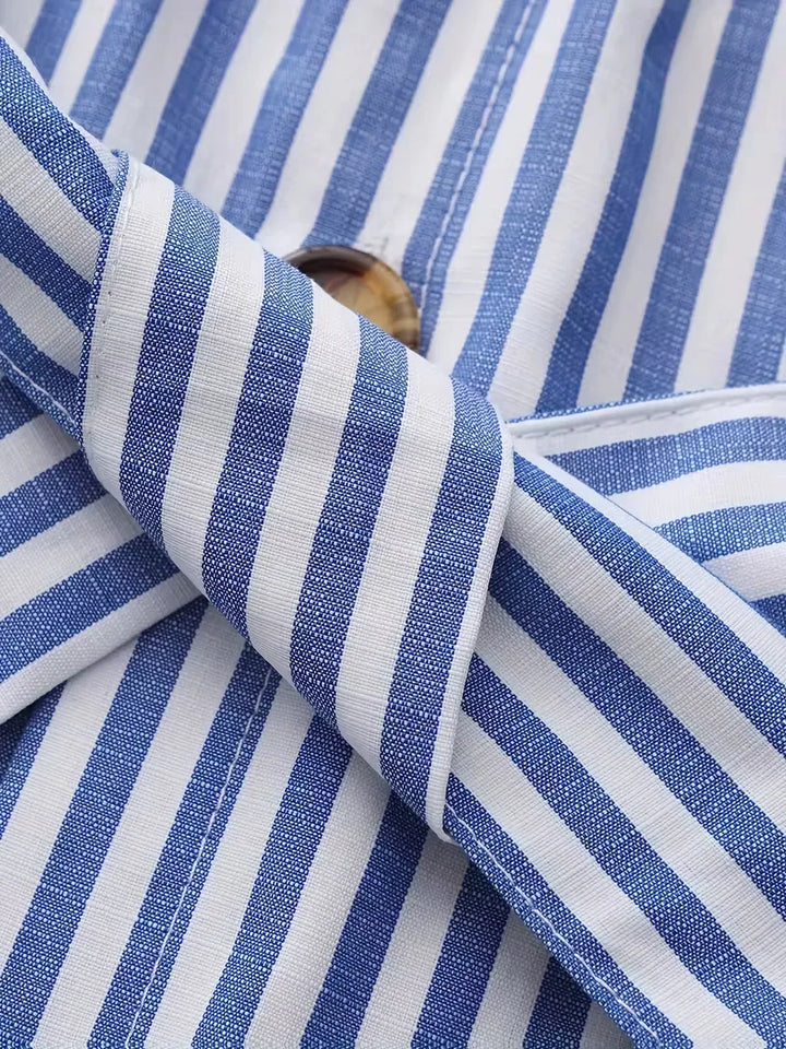 Gestreept slim fit herenshirt, lange mouwen, met knopen, voor een frisse uitstraling.