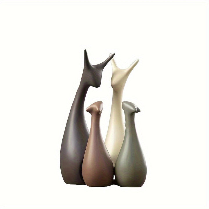 Moderne keramische herten beelden voor woonkamer decoratie, minimalistische interieur blikvanger.