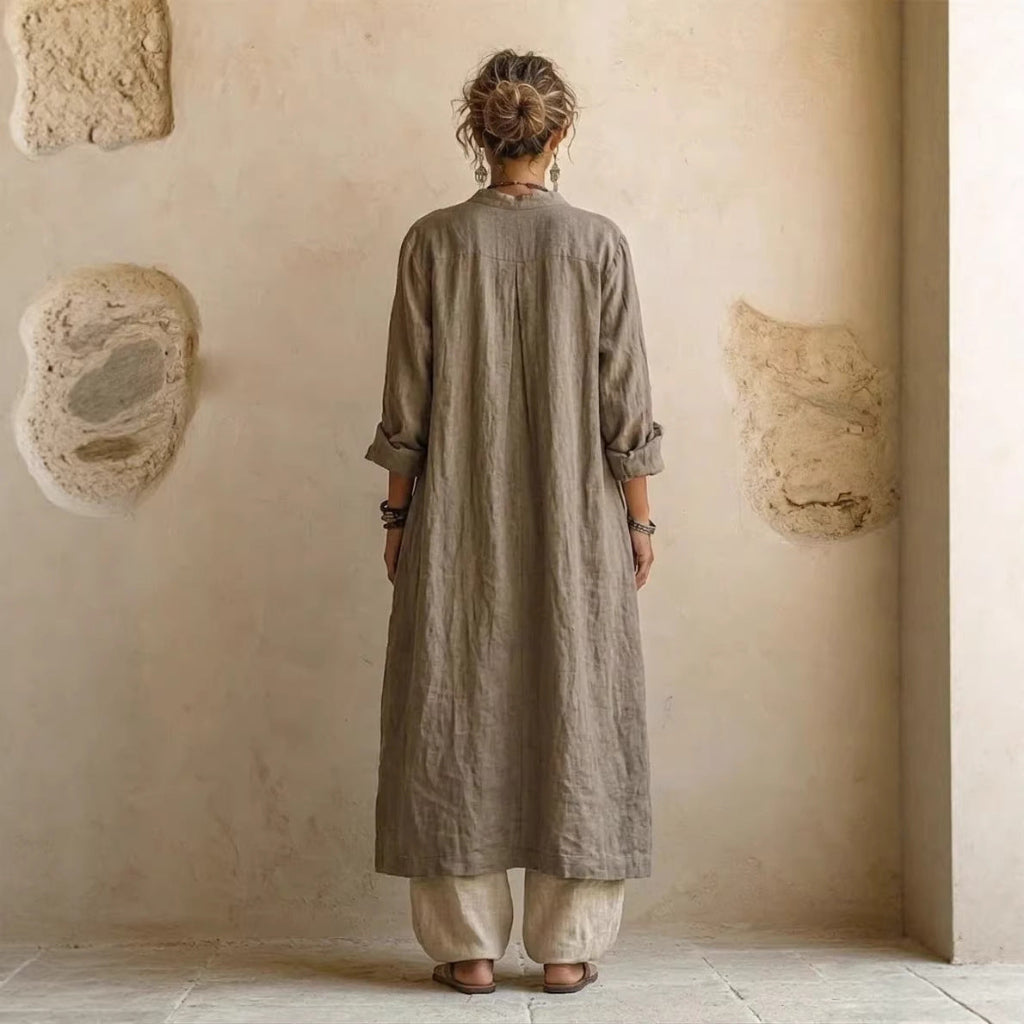 Elegante driedelige dames set: bedrukt shirt en wijde broek, perfecte casual lente/zomer vakantiekleding.