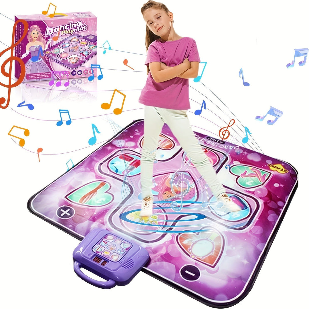 Roze interactieve dansmat voor meisjes; kinderspeelgoed voor schermvrij dansplezier en ritmetraining.