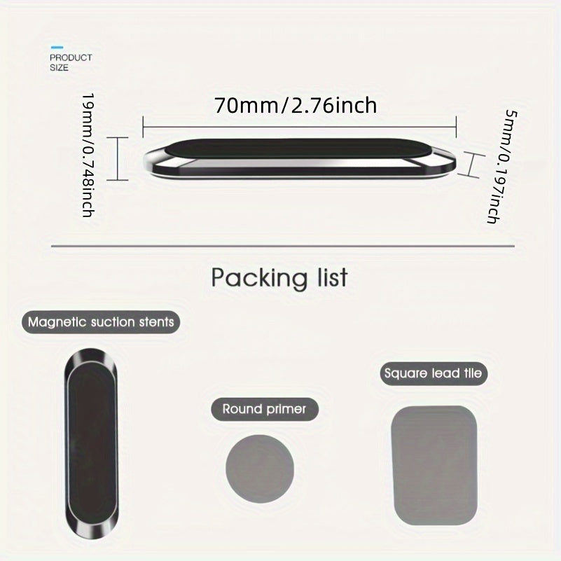 Universele magnetische telefoonhouder voor auto; minimalistisch design, alle smartphones.