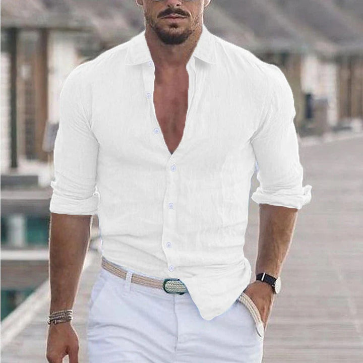 Modern casual herenoverhemd met omslagkraag. Stijlvol, comfortabel en ideaal voor eigentijdse herenmode.