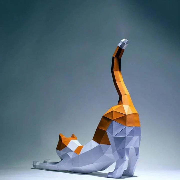 Uniek papercraft kat model om zelf te maken. Origineel cadeau voor hobbyisten en kattenliefhebbers.