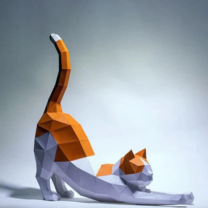Compleet DIY pakket voor een papercraft kat. Geweldig knutselproject en een persoonlijk cadeau.