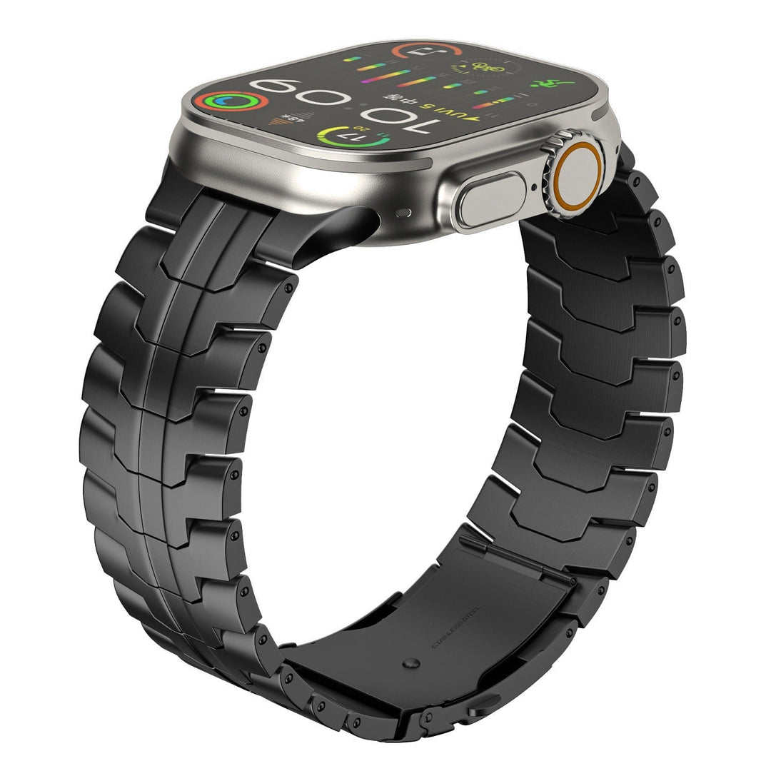 Premium titanium band voor smartwatches, combineert luxe, duurzaamheid en een stijlvolle upgrade voor je device.