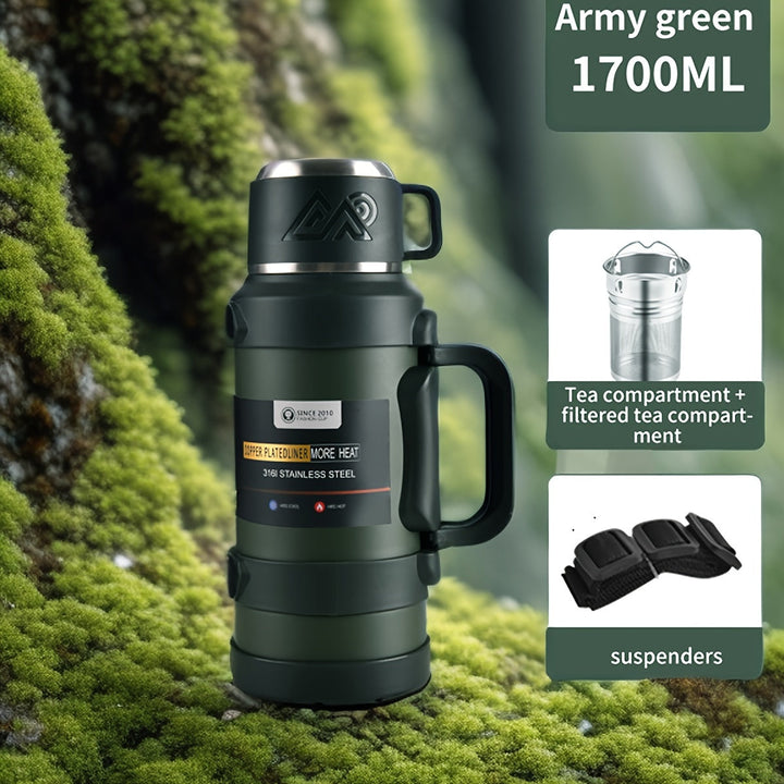 Lekvrije geïsoleerde thermoskan, draagbaar RVS design voor sport, werk en onderweg. Houdt dranken vers.