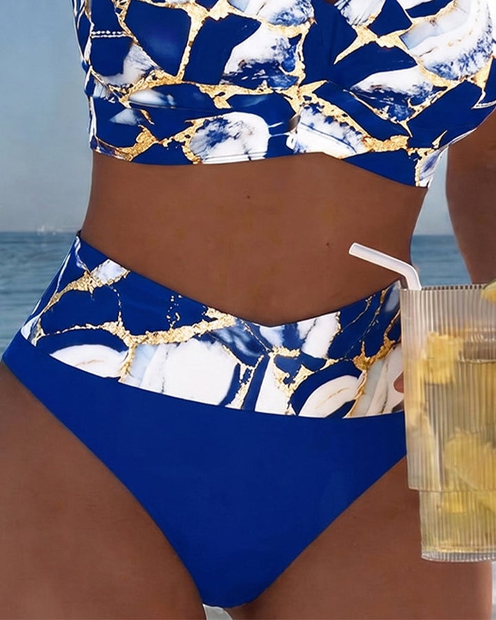 Rode hoge taille bikini, dames zwemkleding, modern en sexy voor strand & zwembad.