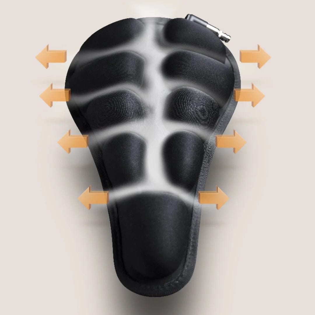 Instelbaar AirSeat fietszadel voor een persoonlijke pasvorm, biedt schokdemping en ultiem fietscomfort.