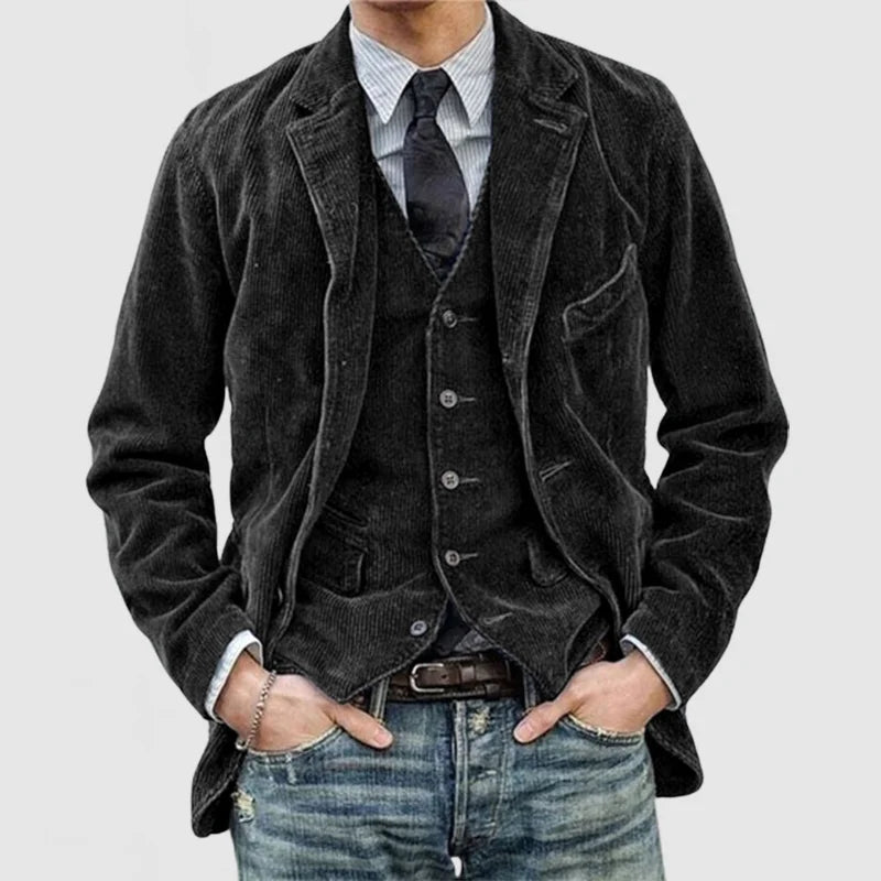 Elegante Alexander heren vintage blazer en vest set. Perfect voor een tijdloos chique, zakelijk casual look.