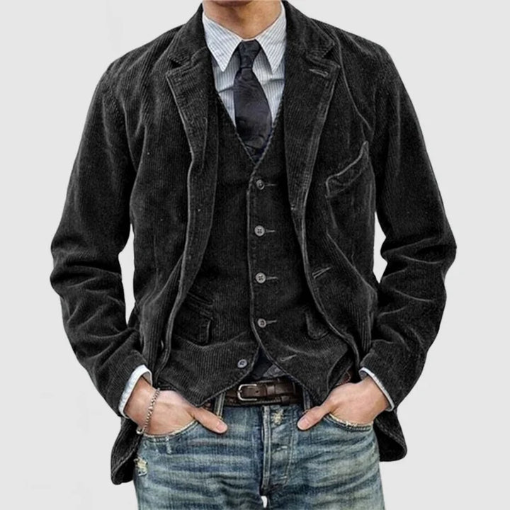 Elegante Alexander heren vintage blazer en vest set. Perfect voor een tijdloos chique, zakelijk casual look.