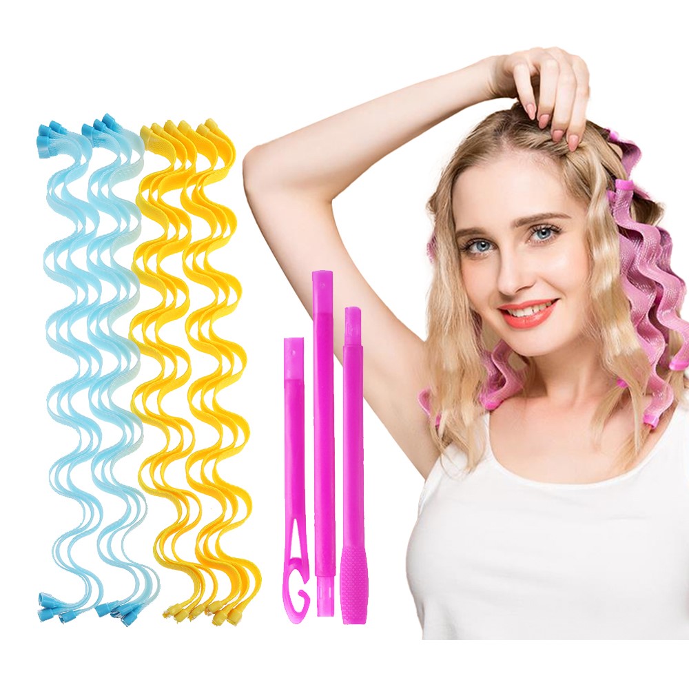 Creëer prachtige, zachte krullen met deze innovatieve warmteloze haarstyling set voor dames.