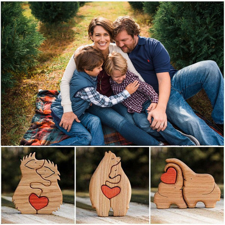Robuust houten beer ornament, ideaal voor interieur en als cadeau idee.